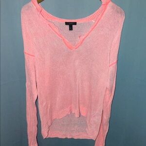 J. Crew Light Pink Knit Top Fisherman Grandma Coastal 90s Oversized size XS